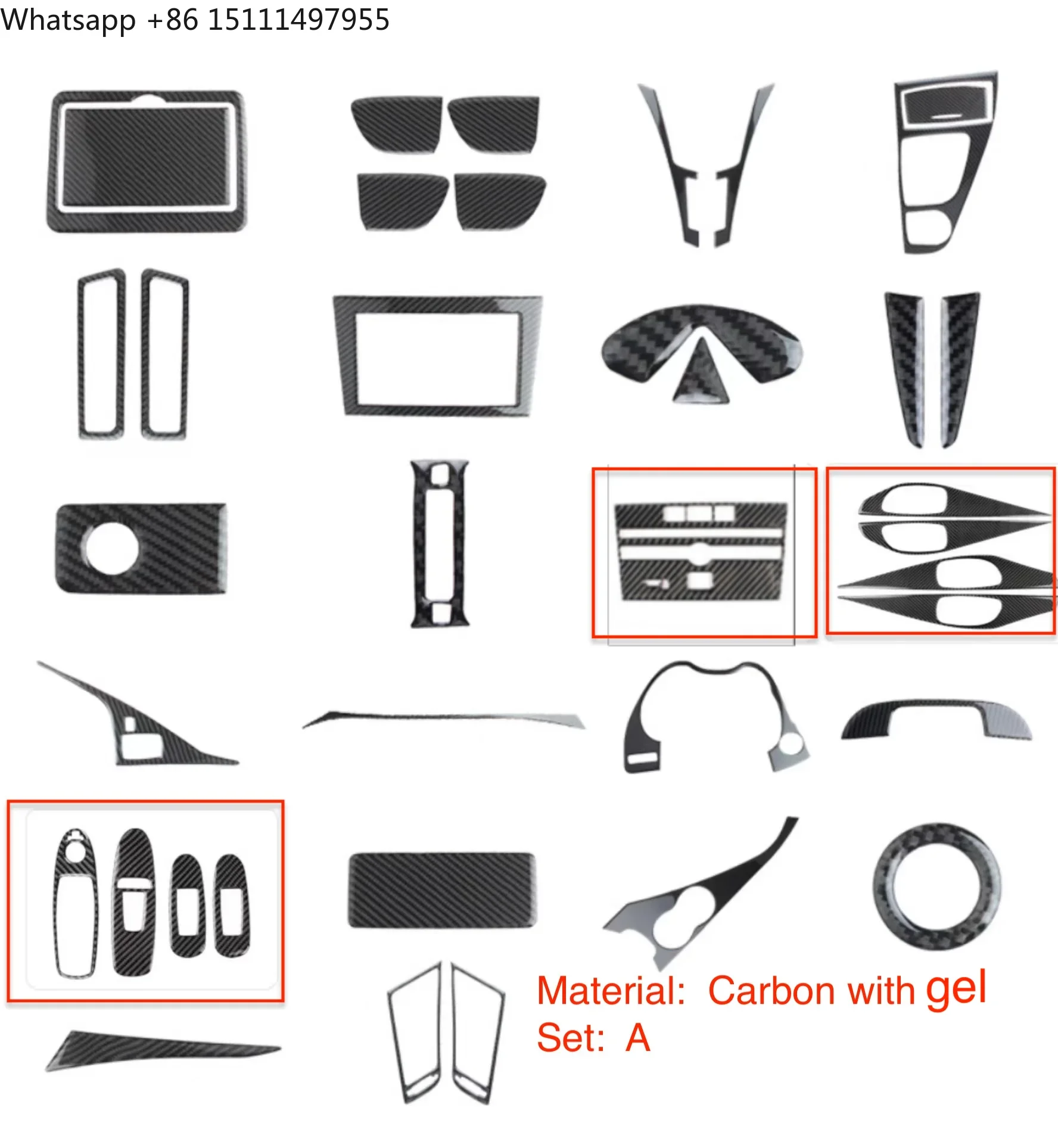MRD Fit for Infiniti Q50 Q60 Real Carbon Fiber Interior Trim Parts Regular Carbon Fiber Honeycomb 5
