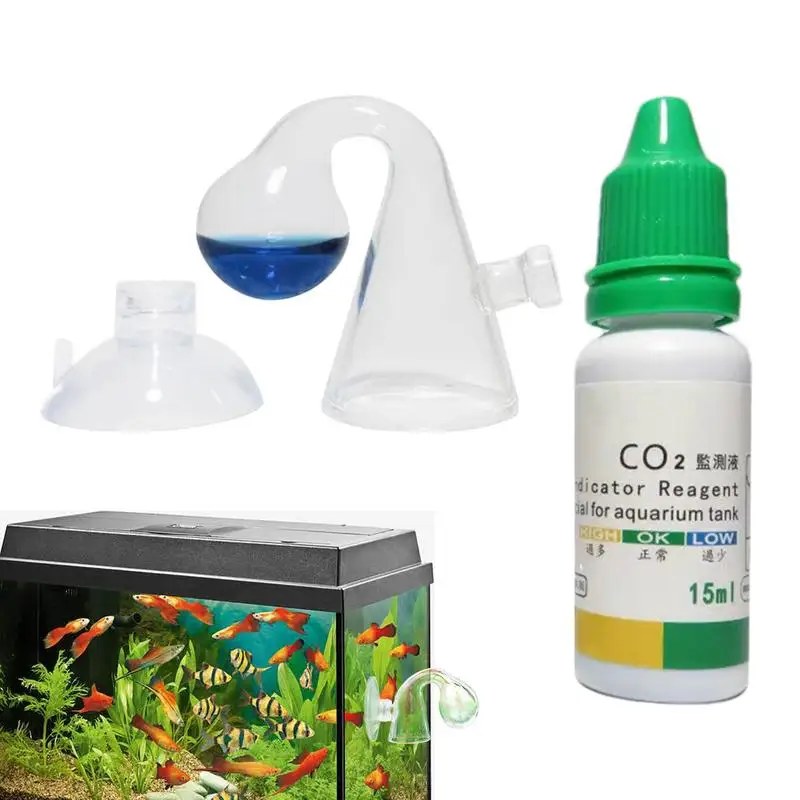 CO2 Drop Checker Portable CO2 Monitor Kit With 15ml CO2 Checker Solution Accurate Aquarium CO2 System CO2 Diffuser CO2 Monitor