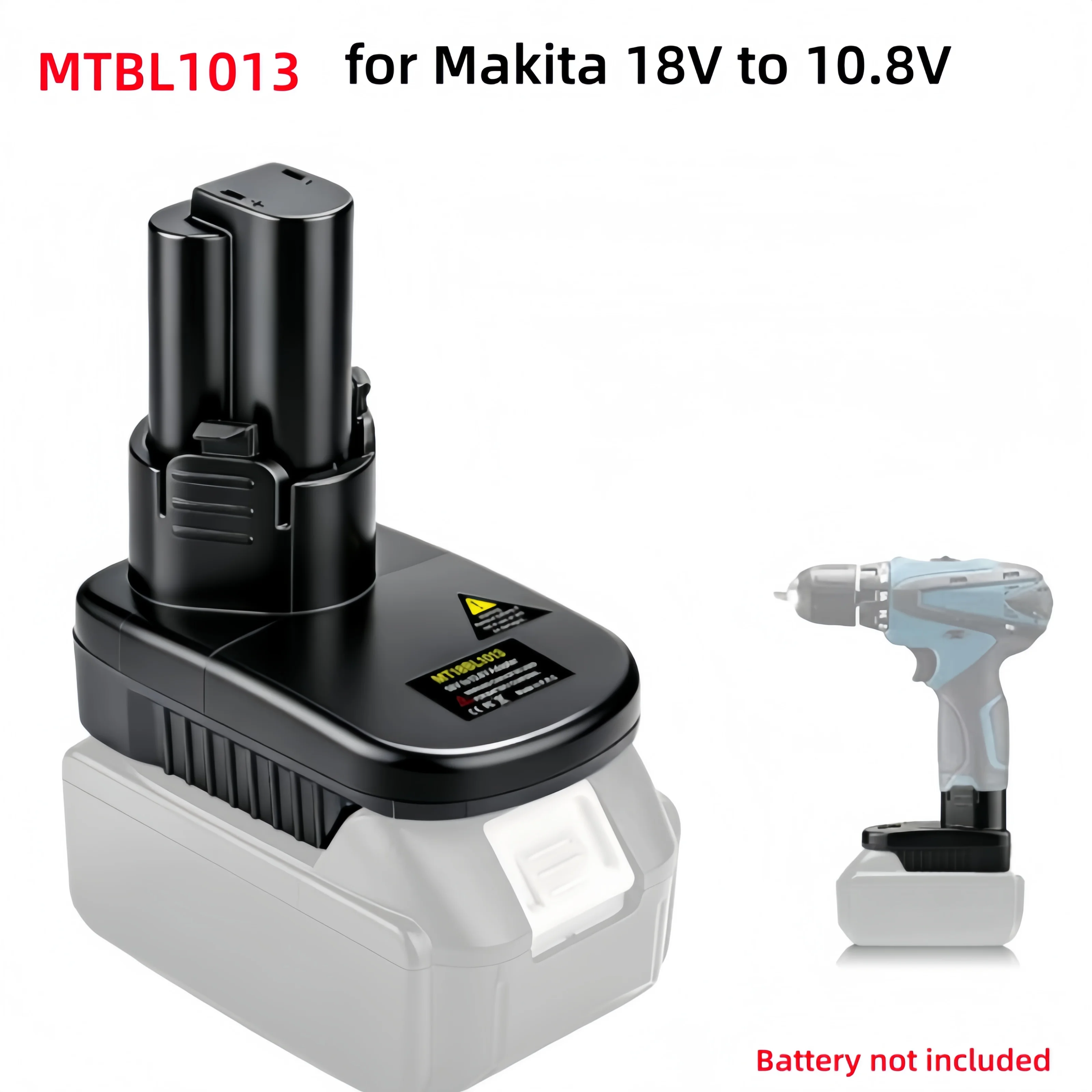 

Адаптер для аккумуляторов, совместимый с аккумуляторами Makita 18V и 10.8V, подходит для использования с беспроводным электроинструментом 10.8V BL1013.