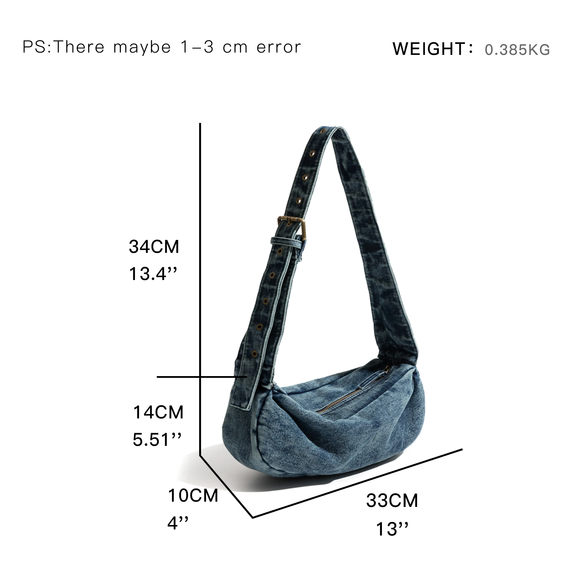 MABULA Adjustable Strap Denim Women\'s Single Shoulder Pack Vintage y2k Crossbody Hobo Bag Retro Sling Travel Phone Purse