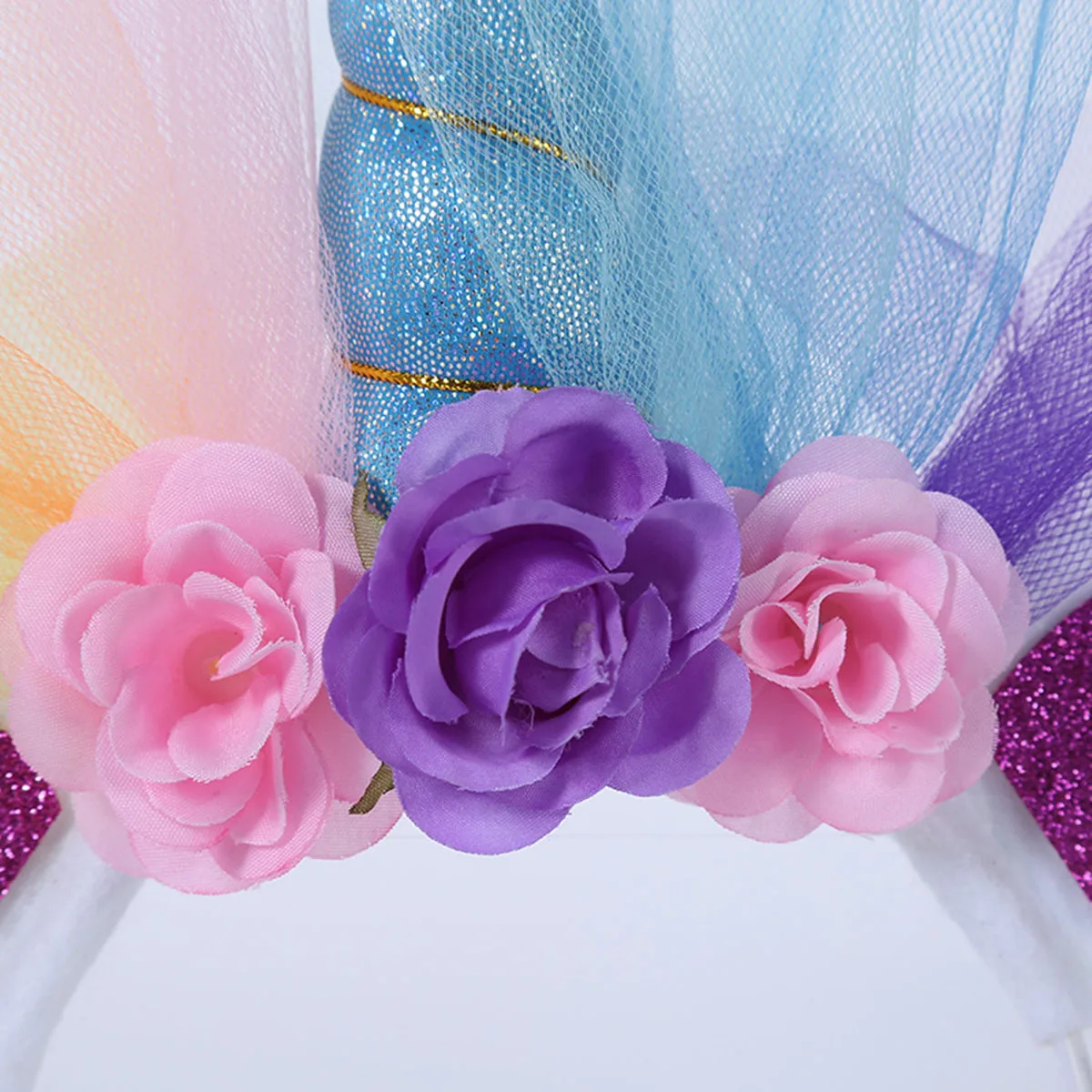 

Rainbow Headband Colorful Horn Hair Band Girls Birthday Party Decoration Cosplay Costume Accessories 28X22Cm