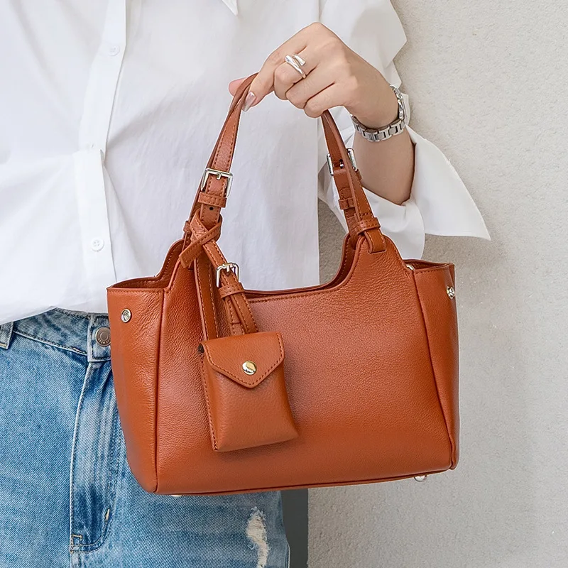 

Head Layer Cowhide Women Shoulder Bags, High-end Versatile Handbag, Fashionable and Simple Crossbody Bags for Women