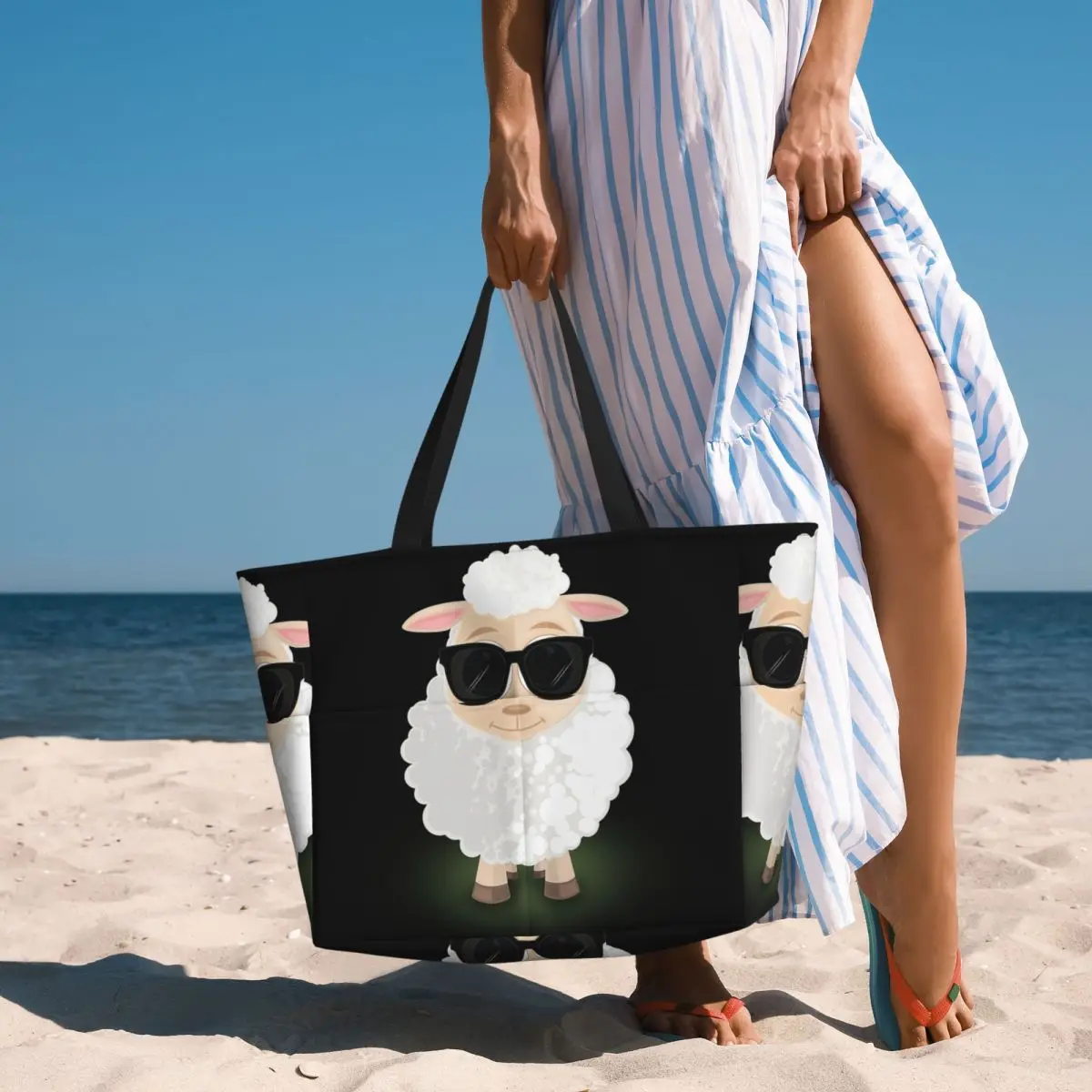 

Cool Sheep Beach Tote Bag Sport Gym Yoga Duffle Large Tote Bag Women Travel Bag Fitness bag