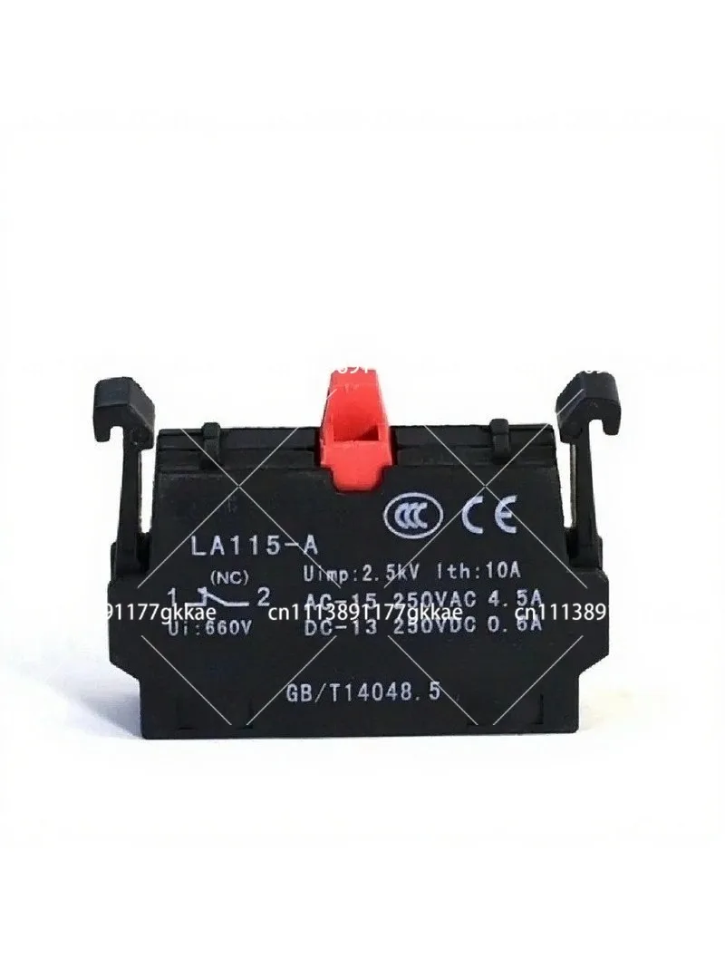 10PCS LA115-A-10 Electronic Button Switch Normally Closed Contact Rotation Emergency Stop Flat Head