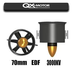 QX-MOTOR 70mm EDF 6 ostrzy QF2822-3000KV cały drut miedziany bezszczotkowy silnik z 50A 3-4s ESC do zdalnie sterowanych akcesoriów do zabawek