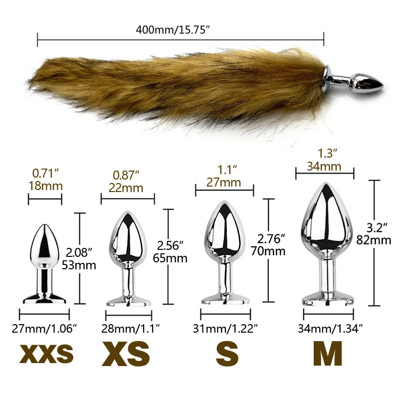 الثعلب الذيل الشرج المقابس XXS/XS/S/L تأثيري دور اللعب المعادن بعقب المكونات لطيف مثير زي أسود فروي الجنس لعب مدلك إغاظة #4