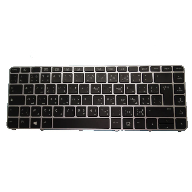 Laptop Keyboard For HP EliteBook 1040 G3 With Backlit Black With Silver Frame ARFR Arabic France SN6142BL SG-80640-38A 844423-17