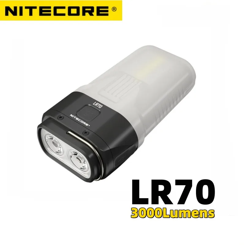 

Перезаряжаемый фонарик NITECORE LR70 3-в-1 с USB-разъемом, 3000 люмен, фонарь для кемпинга с быстрой зарядкой и внешним аккумулятором, фонарик со встроенным аккумулятором