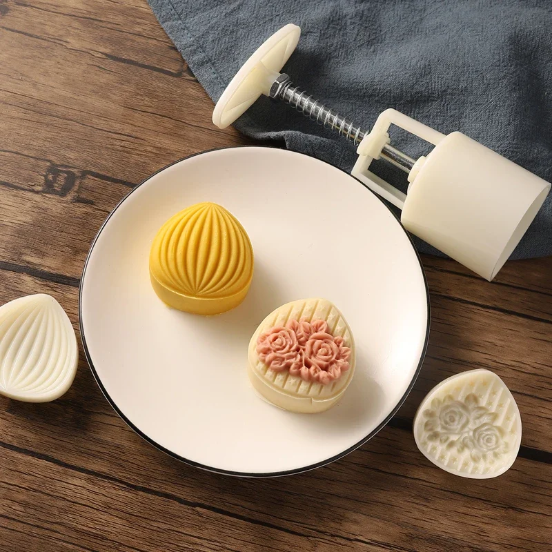 50g 75g cute chestnut mung bean cake ice skin moon cake mold shell nuts hand pressed diy dessert biscuit tool