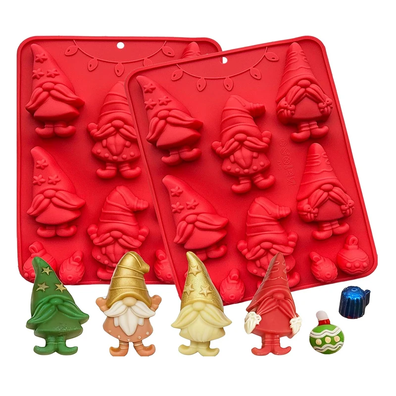 Weihnachten Silikon Schokoladenform 3D Weihnachtsmann Süßigkeitenform für DIY Backen Gelee Dessert Ton Harz Handwerk Herstellung Party Dekor