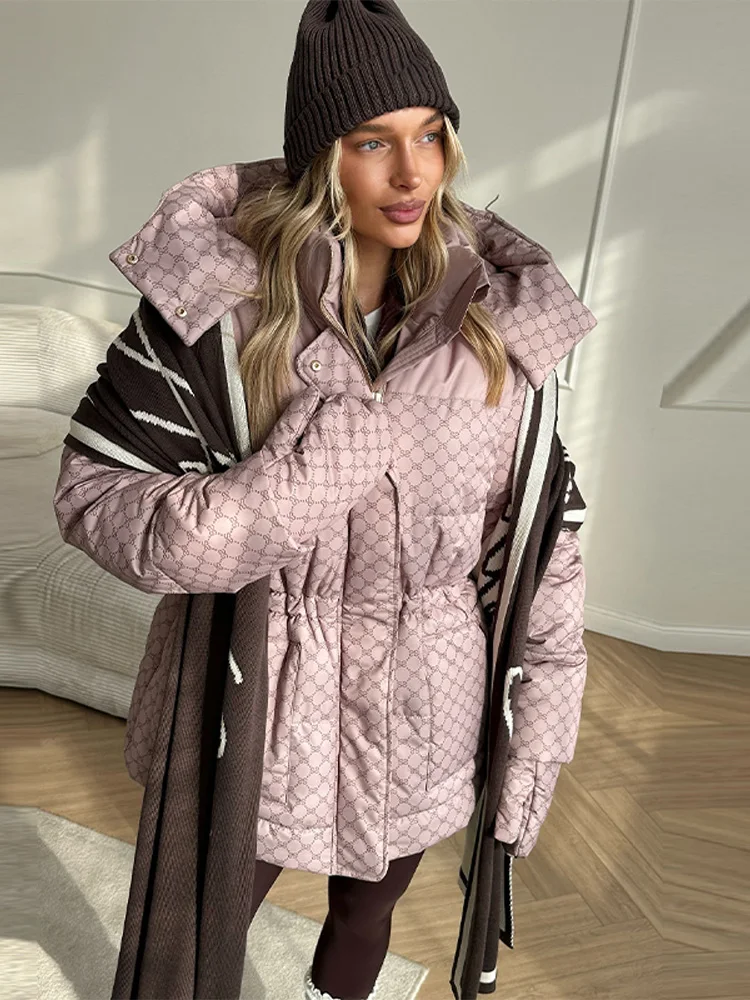 

Модная повседневная хлопковая куртка для женщин, толстое теплое пальто с капюшоном и длинными рукавами, зимняя верхняя одежда с регулируемой талией, новая одежда для поездок на работу