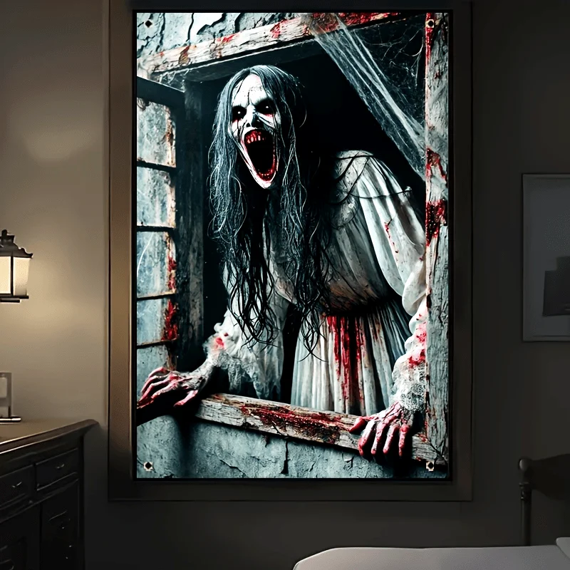 Horror-Skelett-Wandteppich, Fotohintergrund mit Halloween-Motiv, Zimmer, Garten, Partyzubehör, Halloween-Dekorationen