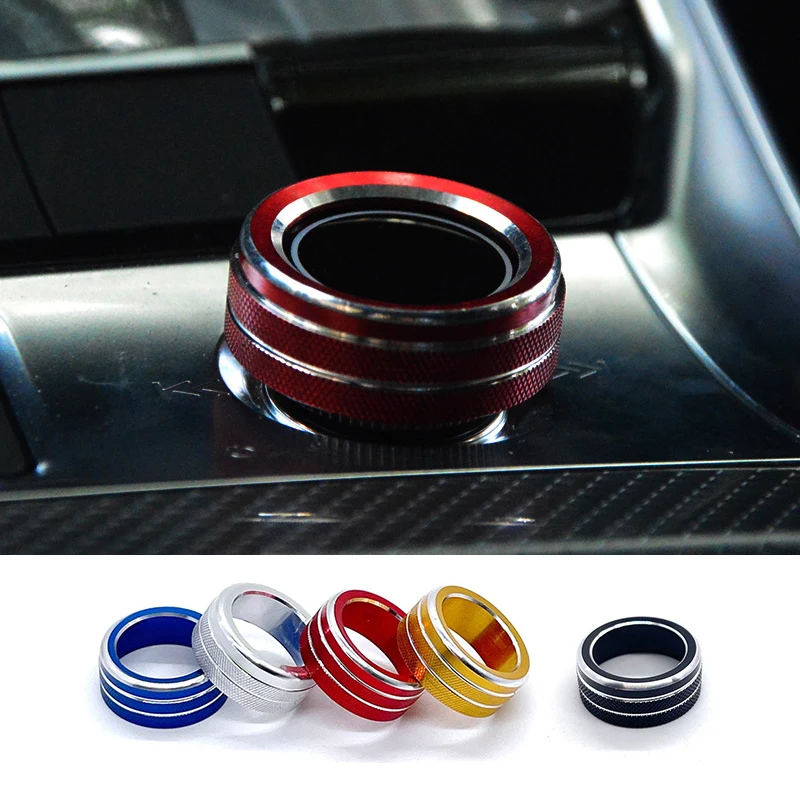 1pcs Car Center Console Volume Adjust Knob Decoration Ring Trim Cover For Audi A6L A8 A7 Q8 Q7 S7 Interior Accessories