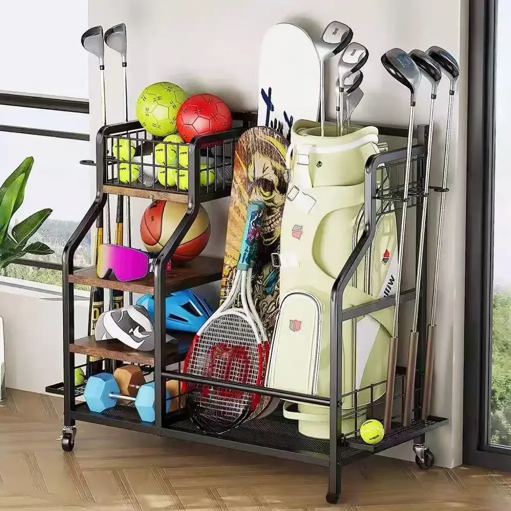 Metal Garage Sports Equipment Organizer Basketball football Rack sports equipment display storage rack sports equipment rack