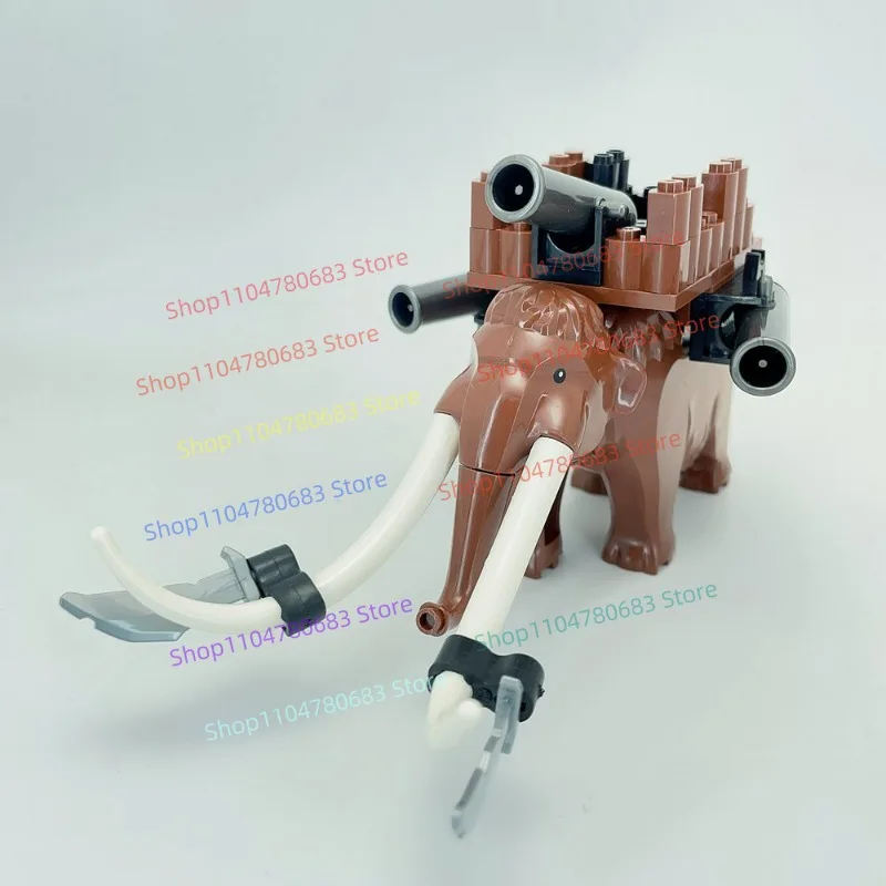 

MOC Building Blocks Mini Figure Medieval War Elephant Mount Assembly Scene Model Ornament Collectible Toy Children's Gift