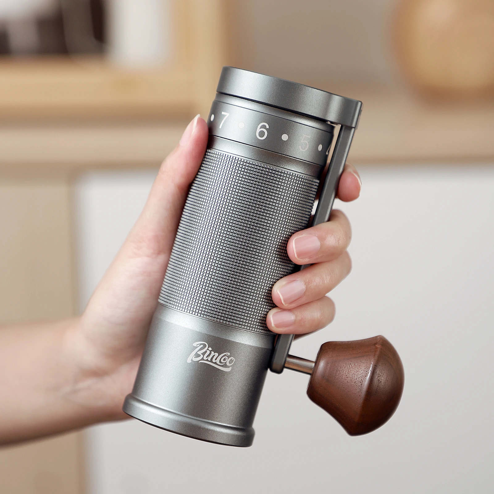 Bincoo Foldable Manual Coffee Grinder with External Adjustable Setting,Stainless Steel Burr Grinder with Portable Storage Bag