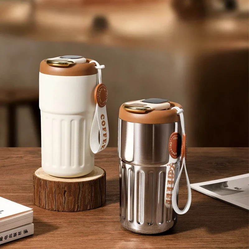 Thermos Cup Ladies Stainless Steel Portable Coffee Insulated Cup Long Term Heat Preservation Cold Insulation