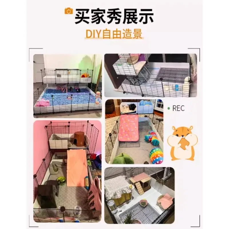 قفص خنزير غينيا فيلا خنزير غينيا مساحة كبيرة مجانية لتقوم بها بنفسك منزلية داخلية صغيرة لحفظ الحيوانات الأليفة السياج