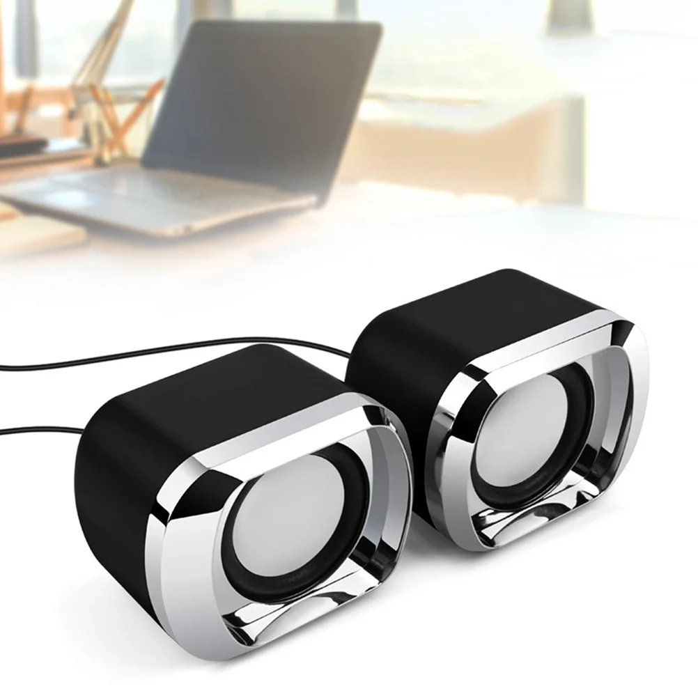 2 قطعة سماعات كمبيوتر محمولة سلكية صغيرة USB لأجهزة الكمبيوتر المحمول سطح المكتب صندوق صوت مدمج أسود صندوق صوت ستيريو