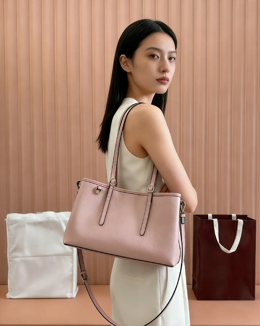 

Large Capacity Top Layer Handbag Women's Tote Bag Underarm Bag Bucket Bag Shoulder Bag Cross-Border Bestseller