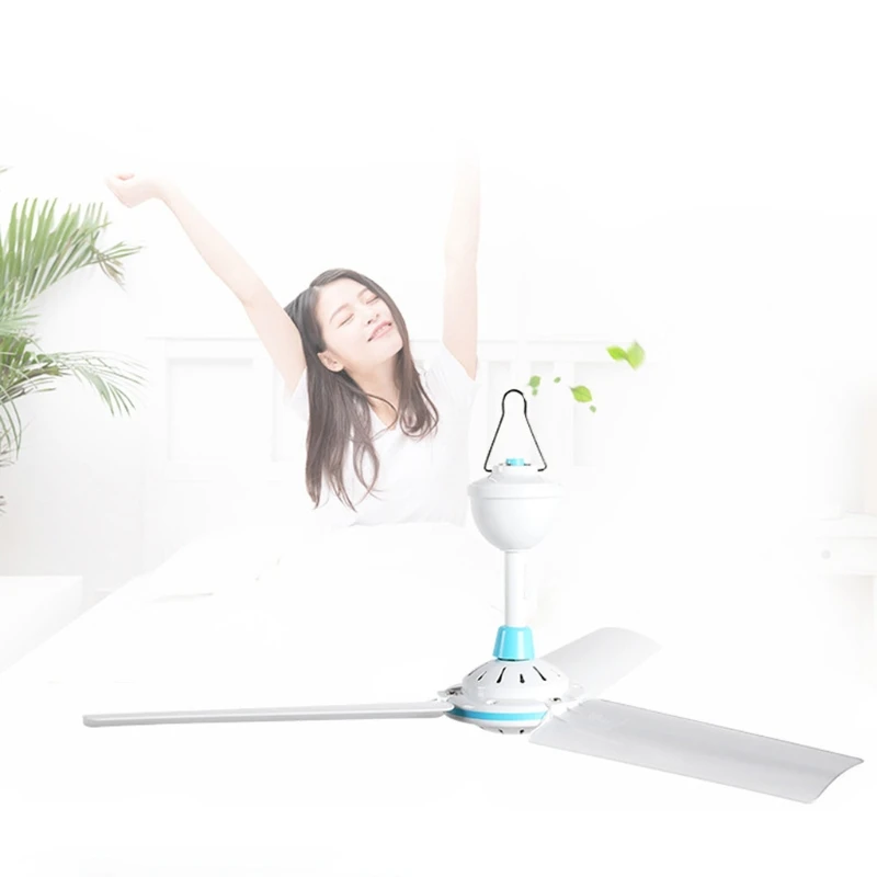 Quạt trần D0AB 12V Quạt làm mát không khí gia đình Quạt lều có dây cáp 2,4m cho gia đình