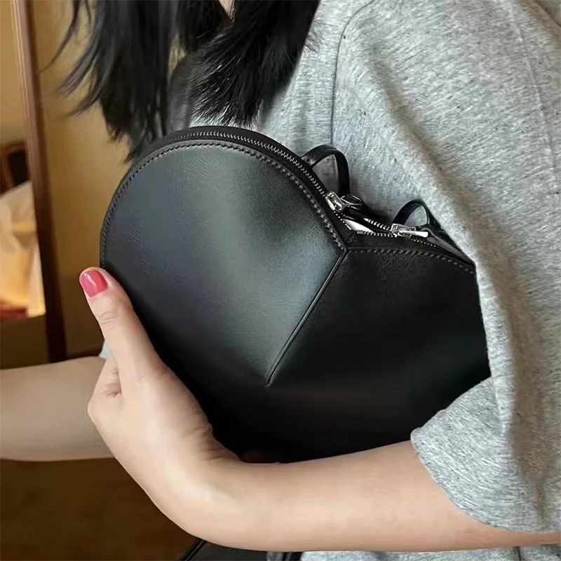 حقيبة متخصصة عالية الجودة ثلاثية الأبعاد على شكل قلب، حقيبة قلب للإبط من الجلد الطبيعي بكتف واحد، حقيبة كروس #4