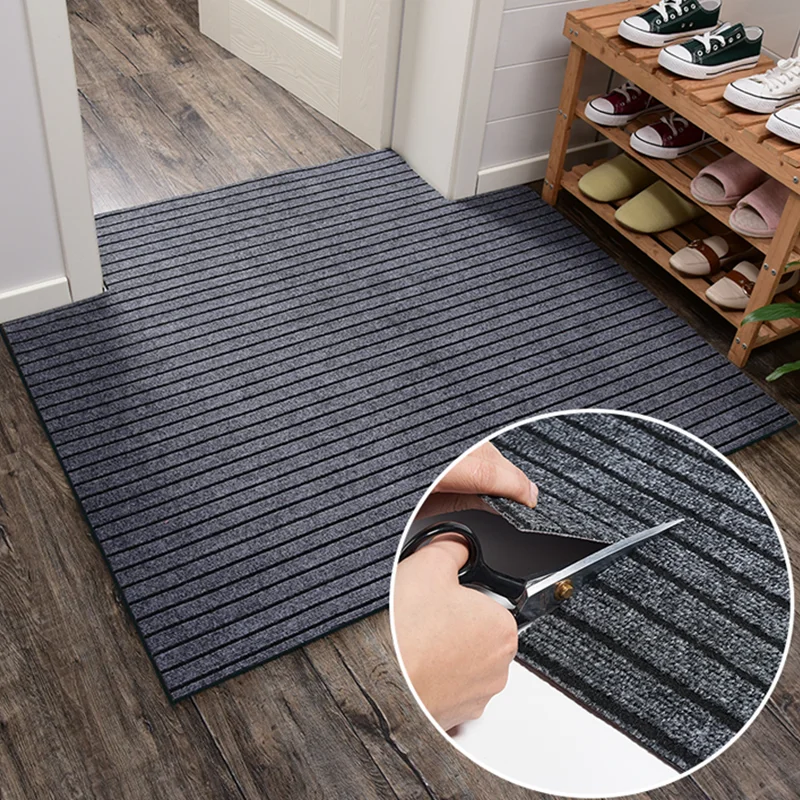 Striped Anti Slip and Oil Proof Kitchen Mat, Corridor Area Carpet, Thin Outdoor Floor Mat, Shopping Mall Entrance Door Mat