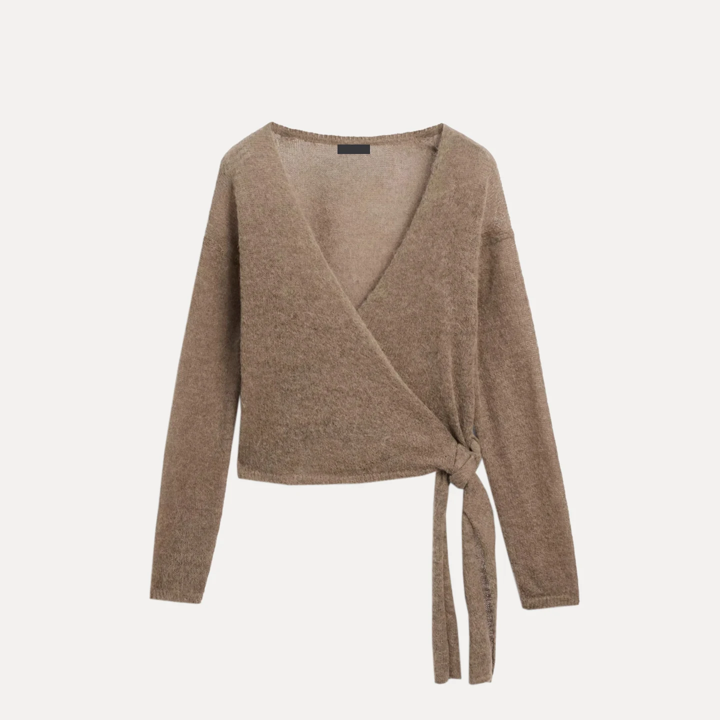 

Faionable V-ne Belted Knitted Open Cardigan Women's Sle Winter New Arrival Z Brand Regular Fit Long Sve Crew Ne