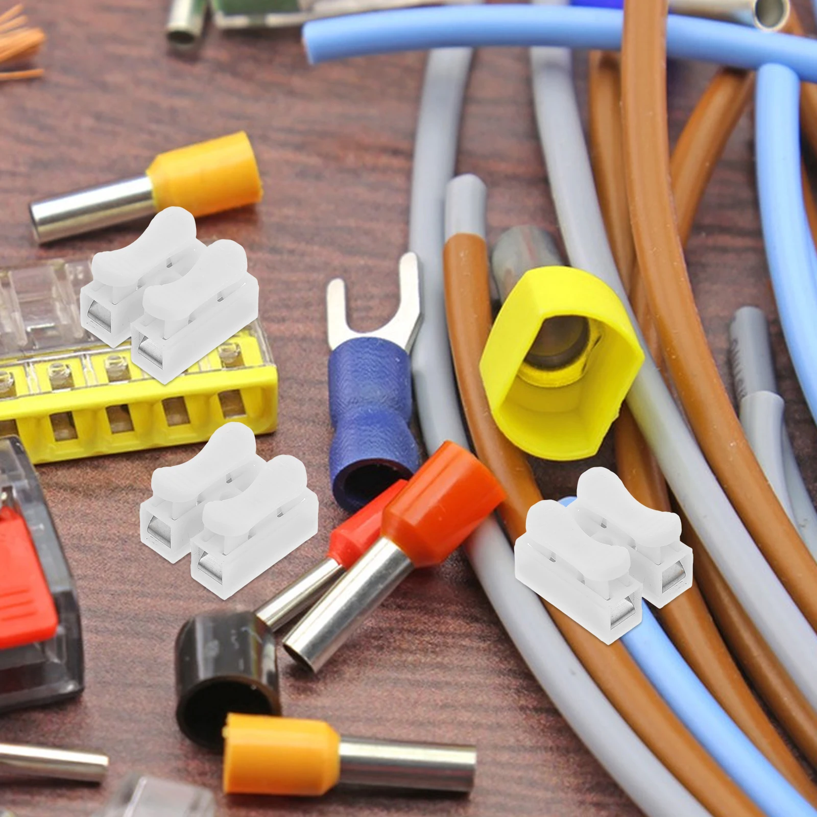 

55pcs Push Quick Wire Connectors 2 Pin Spring Terminal Blocks White Electrical Wiring For Lighting Automotive Secure
