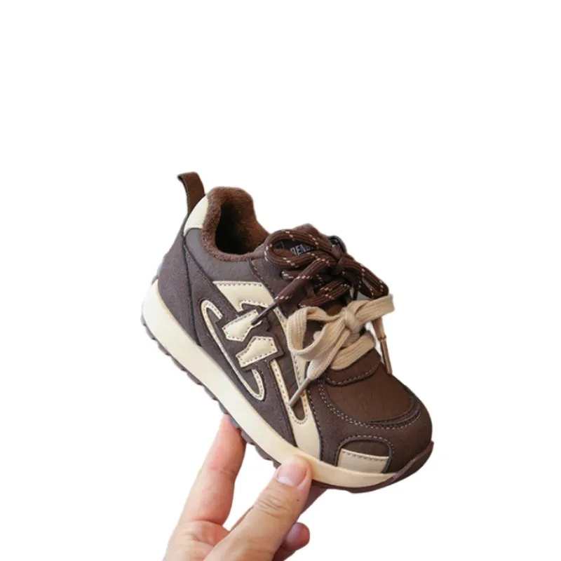 

2025 Autumn/Winter New Boys' Sports Shoes Kids Casual Forrest Gump Shoes Girls' Velvet Soft Bottom Anti slip Training Shoes26-36
