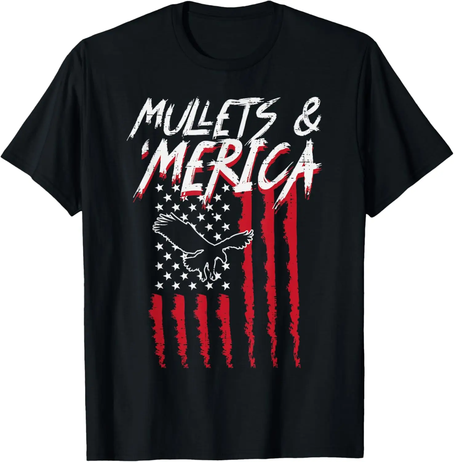 

Mullets Merica Eagle US American Flag 4th Of July Patriotic T-Shirt