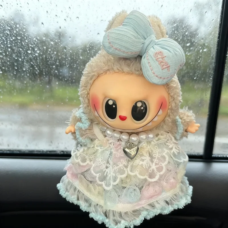 高級豪華なウェディングドレス人形服 Labubu15 17CM 韓国風ふわふわロマンチックドレスフラワースーツ服飾アクセサリー