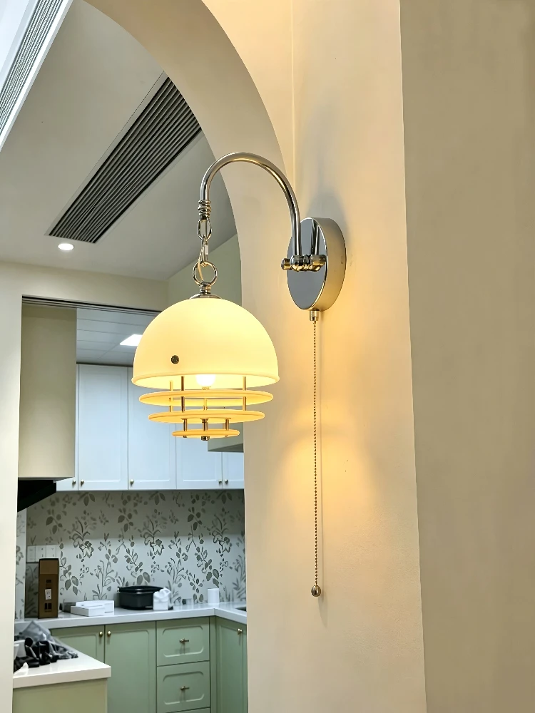 Bauhaus retro Sunset Orange Wall Light restaurant Cafe Bar Island Window Wall lamp bedroom Simple Atmosphere Light with Switch