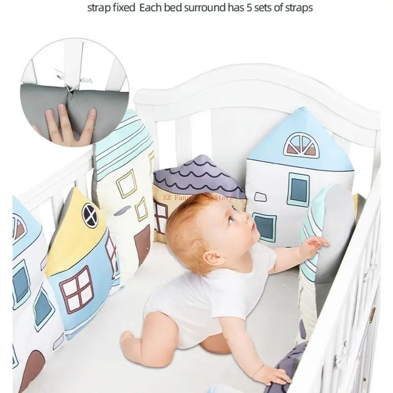 96GC الطفل الوفير السرير الكرتون وسادة الوفير للرضع ل بيبي سرير حامي المهد الوفير غرفة ديكور #4