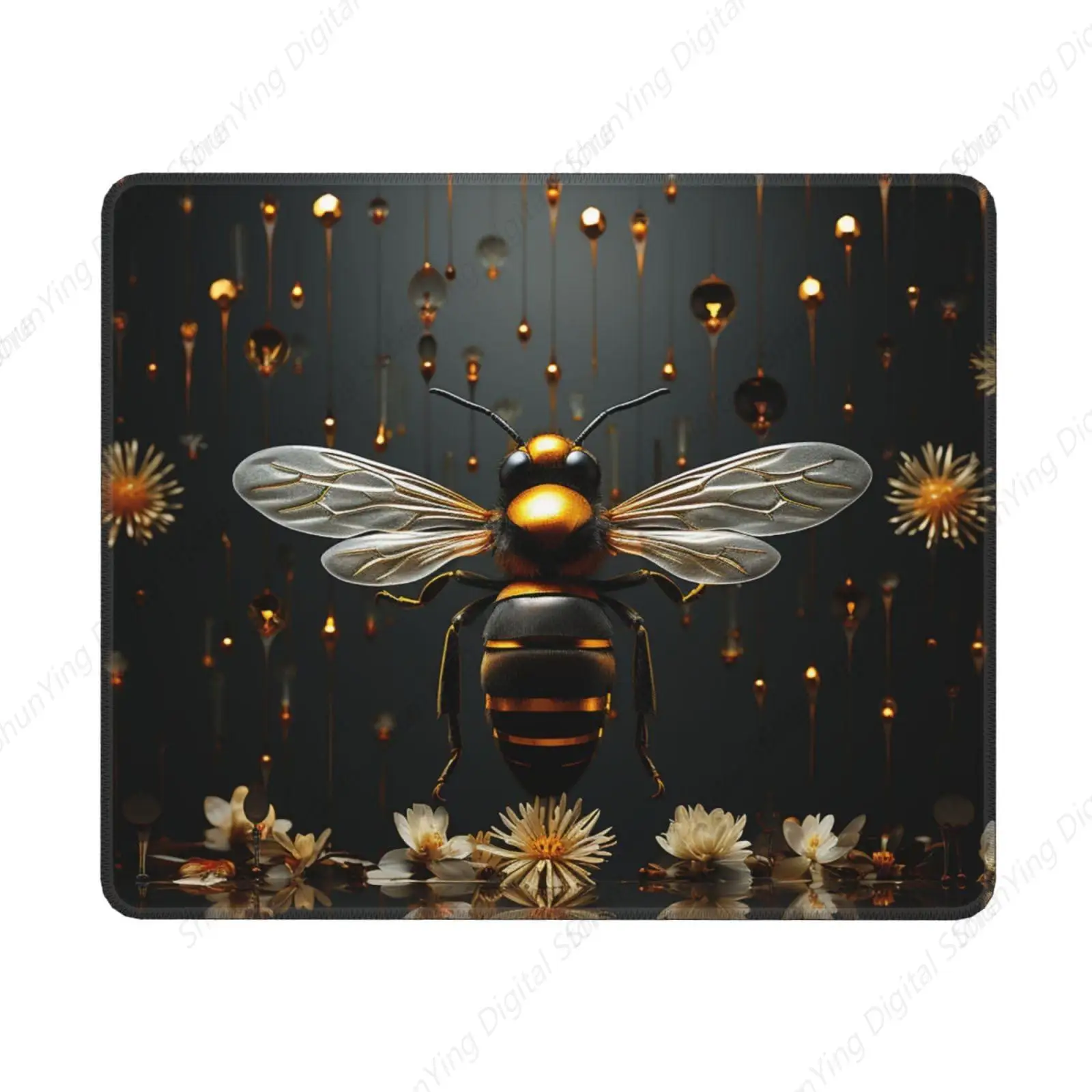 

Bee Insect Anti Slip Mouse Pad With Rubber Mouse Pad Suitable For Gaming Work And Computer In The Office 18*22cm