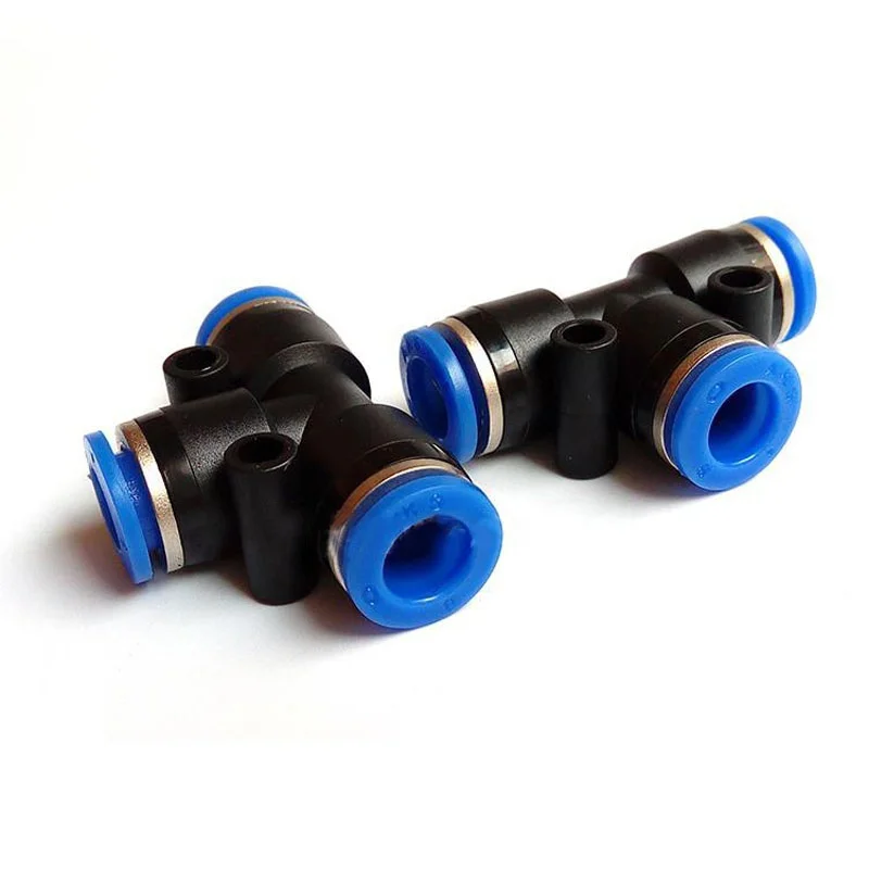 10pcs 3Way T-Shape Plastic Hose Connector Air Fuel Water Adapter for Air Compressor PartSerieS