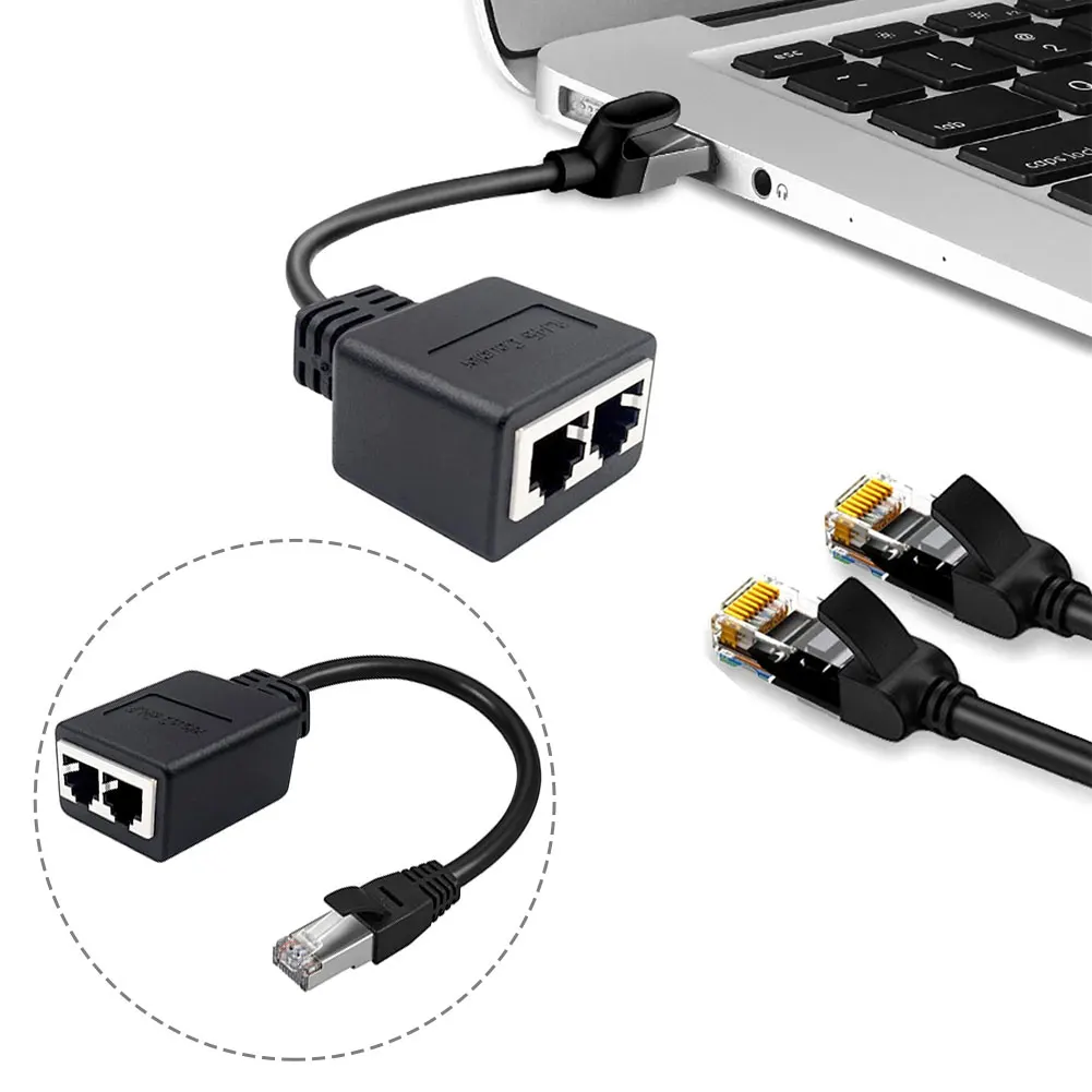 Hub RJ45 Gigabit Transmission Network Adapter 1 Male To 2 Female Ethernet Splitter Accessories High Speed Cat5 Cat5e Cat6 Cat7