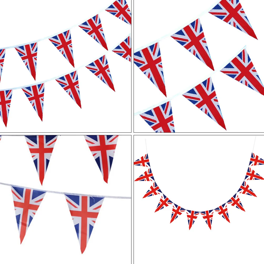 

1Pcs Uk National Flag Pennant Polyester Hanging Banner Decoration Supplies for Party Patriotic Union Jack Pulling Banner