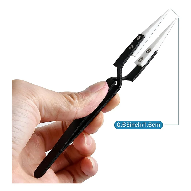 

AB15-6 Piece Precision Reverse Tweezers Set Resistant Electronics Soldering Tweezers Anti-Magnetic Pointed For Solder A
