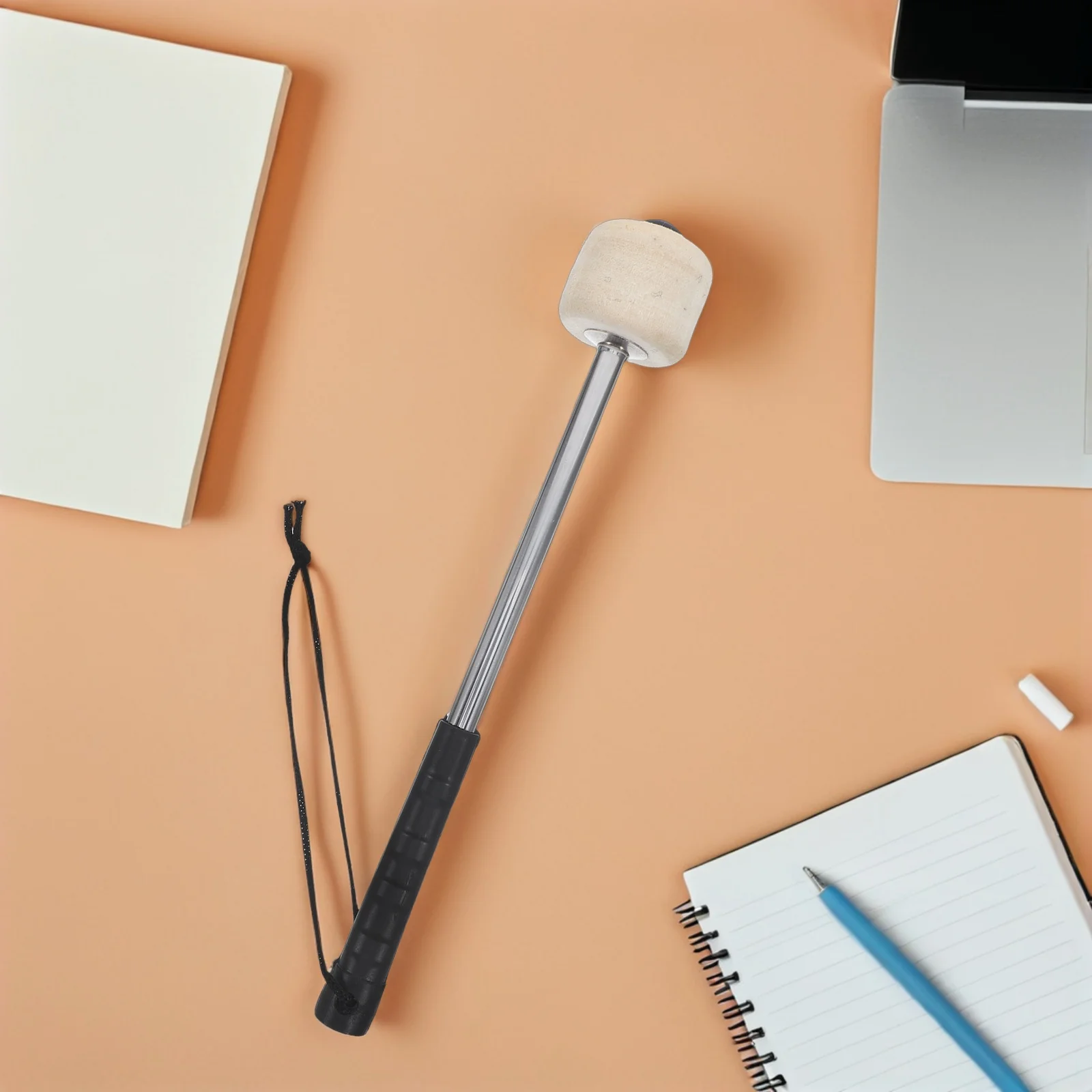 

4pcs Drum Mallets Stainless Steel Lightweight Percussion Sticks For Marching Band Bass Drum Felt Head Professional Practice