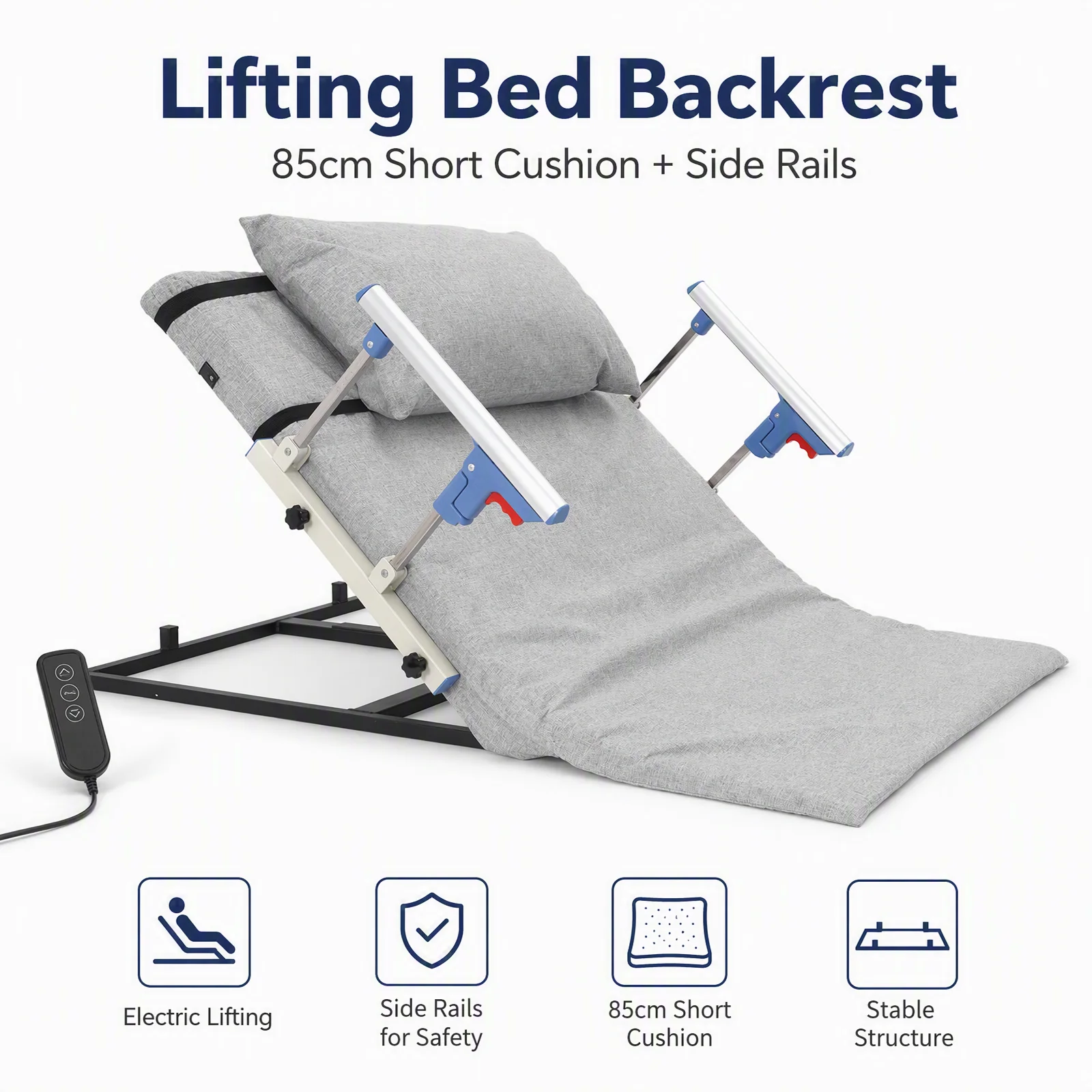 Electrically Assisted Bed Riser for the Elderly Power Lift Bed Backrest, Auxiliary Backrest 40mm Thick Comfortable Seat Cushion for Homes, Nursing Home Pregnant Women, The Elderly, The Disabled the Injured Recovering from Surgery