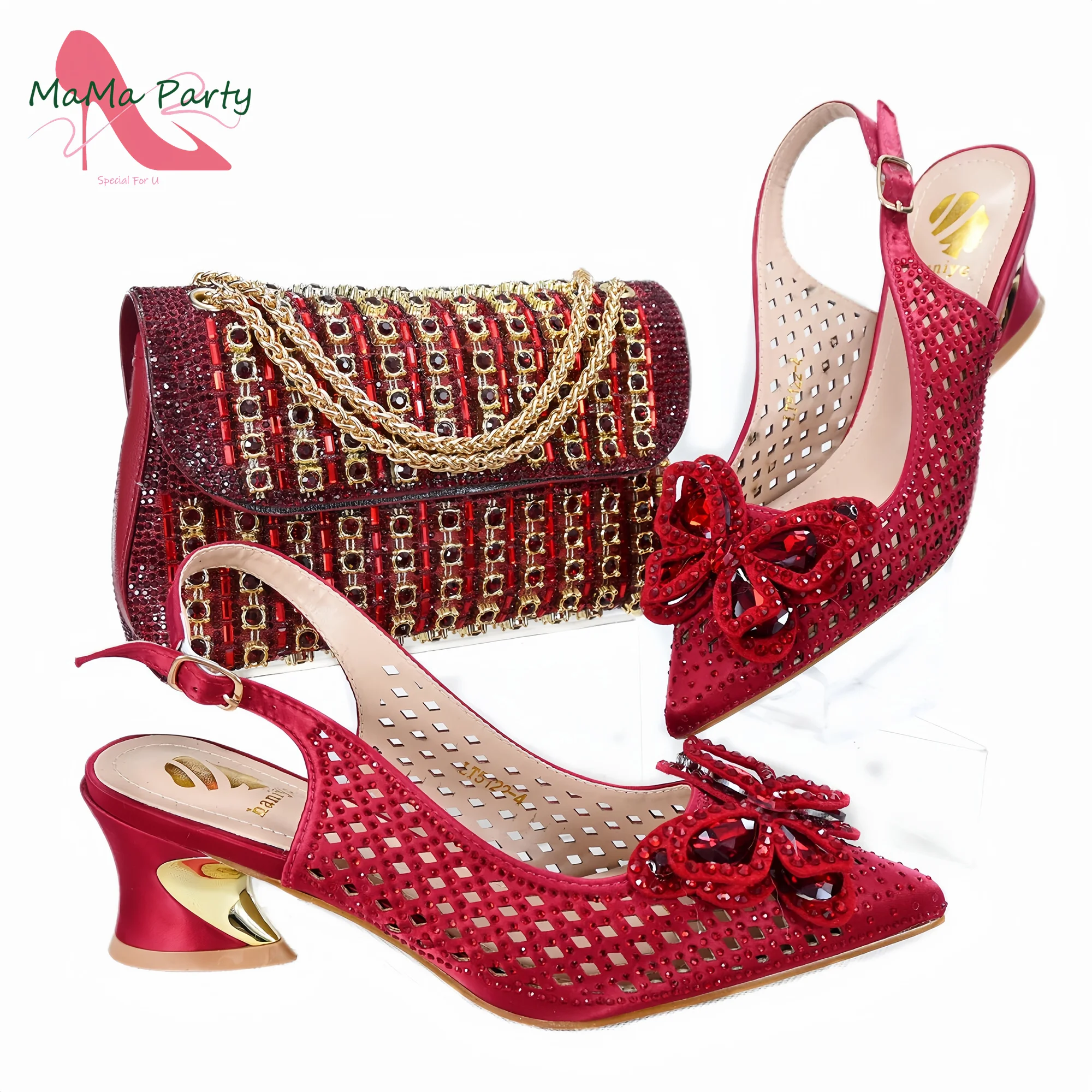 Mama Party New Arrivals 2024 Autumn Specisl Coming African Ladies Shoes Matching Bag in Royal Blue Color for  Party