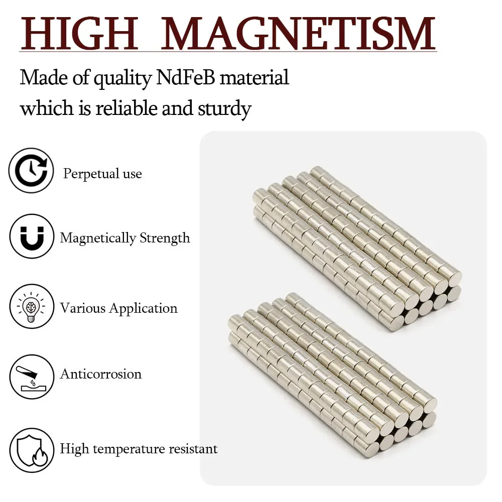 8mmx8mm Super Strong Round Neodymium Magnet Powerful Magnets N35 small Permanent Magnetic NdfeB Refrigerator Magnet 8x8