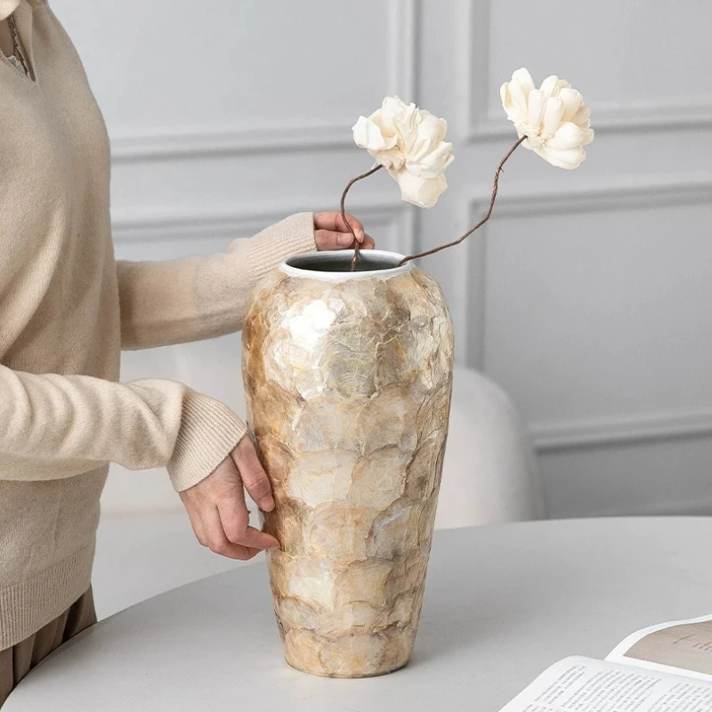 Luxury Vase Home Large Flower Vase Can Hold Water Ceramic Vases Art Room Table Decoration Aesthetic Room Decor Flowerpots