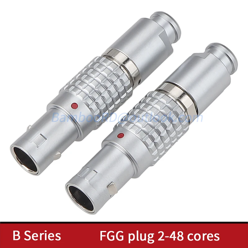 FGG.1B FGG.2B Push-pull self-locking aviation plug connector 302 303 304 2-48 Core Plug-in system aviation plug Metal round plug