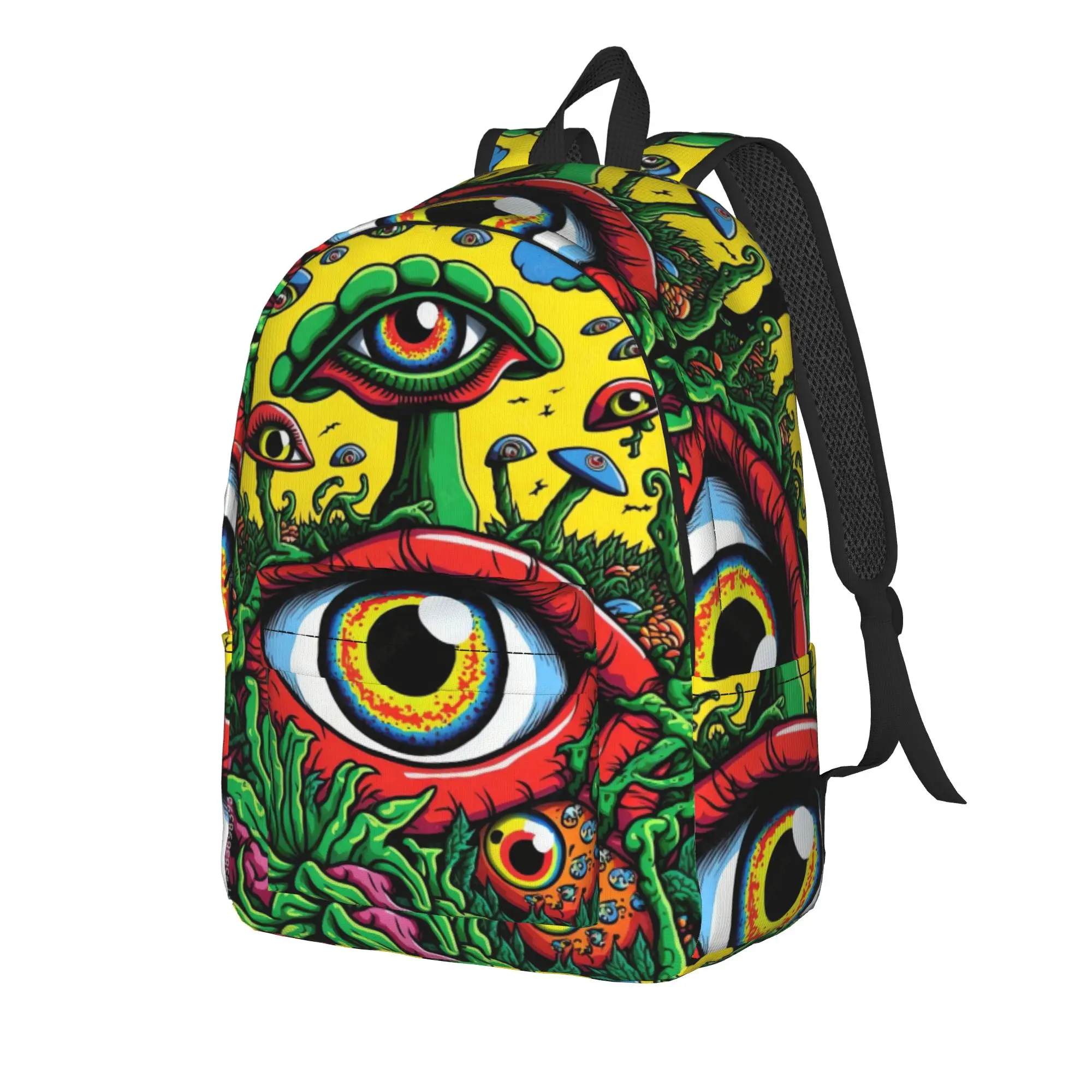 Novel Fun Multi‑eyes Trippy Monster Backpack  Outdoor Backpacks Girl Colorful Durable High School Bags Cool Rucksack