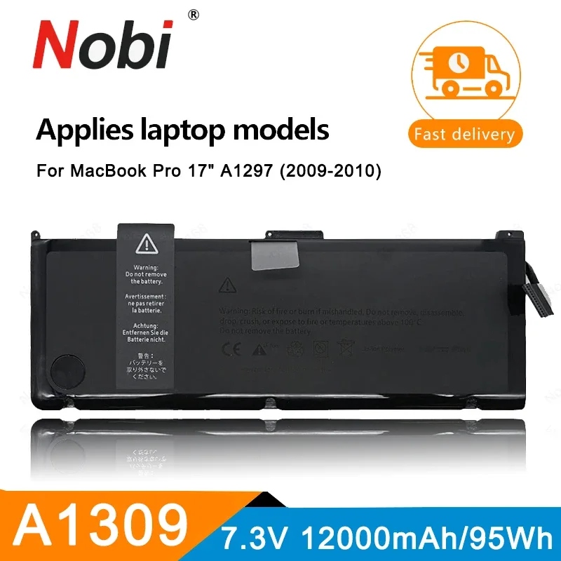 

Аккумулятор Nobi A1309 для Apple MacBook Pro 17" A1297 (начало 2009 г., середина 2009 г., середина 2010 г.) MC226/A MC226CH/A MC226J/A MC226LL/A, инструменты в комплекте