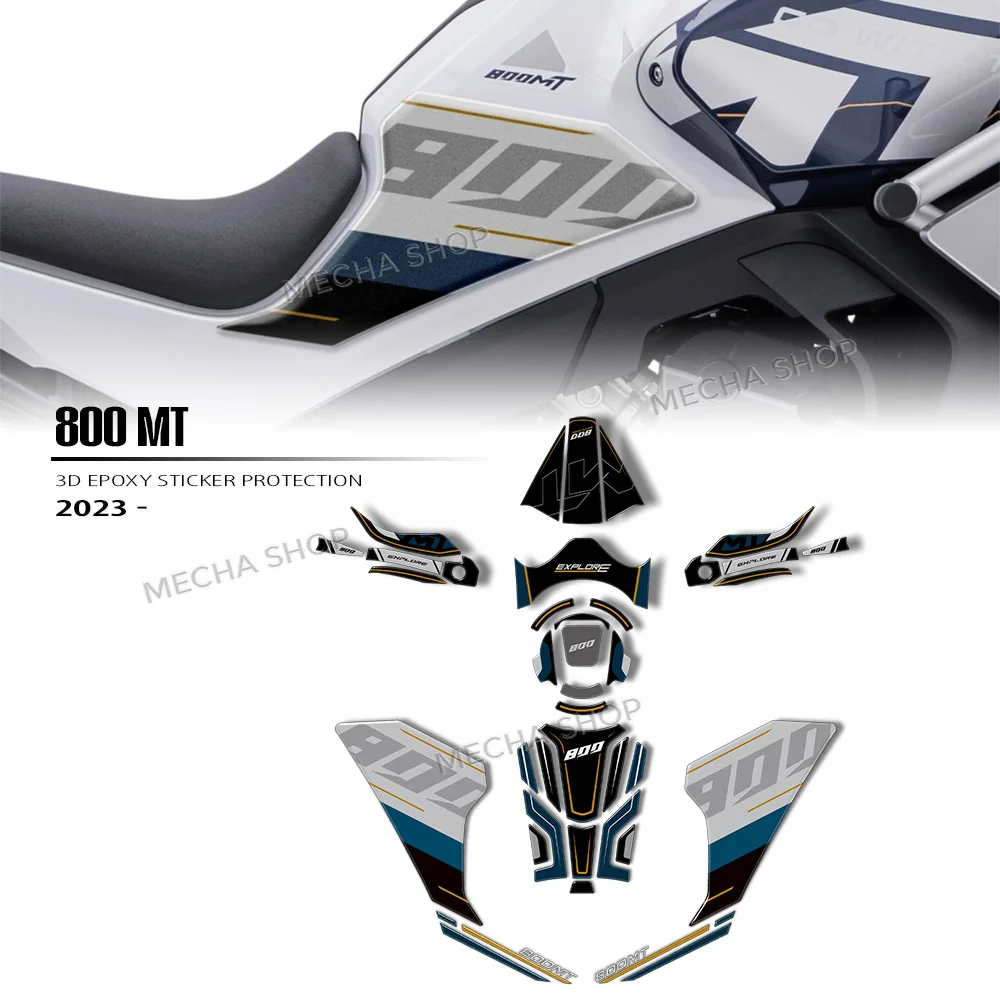 Motorcycle Tank Pad 3D Sticker Fuel Tank Protection Decal For CFMOTO 800MT 800 MT 2023 2024 Limited Edition / Explore