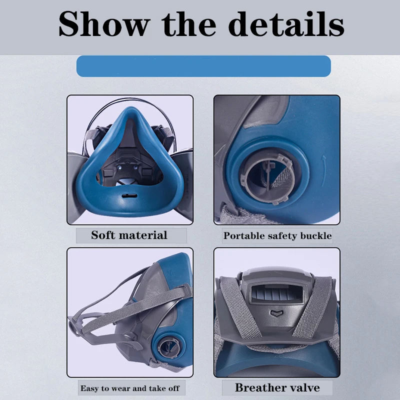 Imagem -02 - Industrial Half-face Pintura Respiratória Máscara de Poeira Pulverização e Irrigação Terno de Máscara de Gás Filtro de Segurança do Trabalho Proteção de Formaldeído