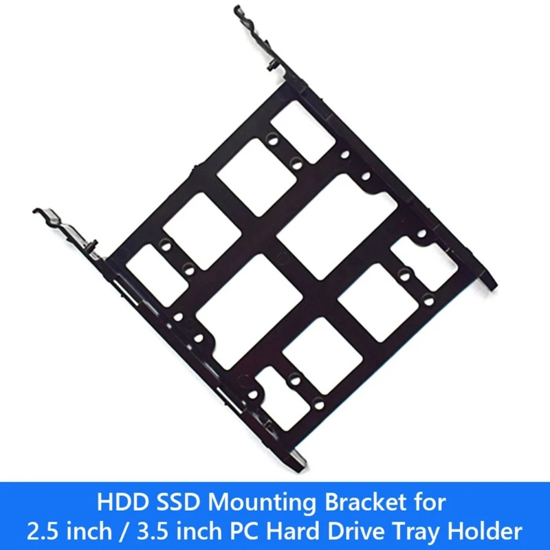 F3KE Plástico 2,5 pulgadas/3,5 pulgadas SSD HDD Soporte montaje metal PC HDD Soporte bandeja